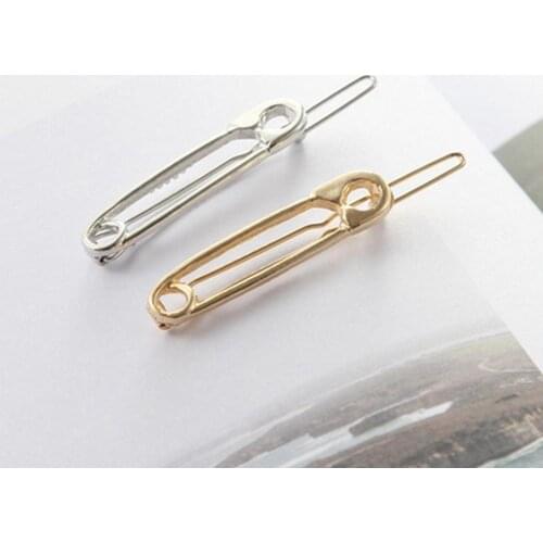 2pcs Women Girls Simple Gold Silver Pin Hairpins Sweet Hair Clips Barrettes Slid Clip Fashion Hair Accessories Hot