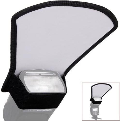 1pcs 2-in-1 Silver/White Camera Flash Diffuser Softbox Photo Flash Light Reflector For Canon Cameras Size 11*18*20cm