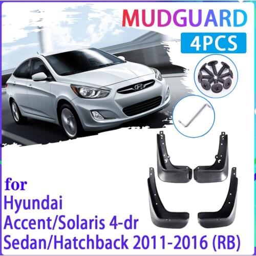 4 PCS Car Mud Flaps for Hyundai Accent Solaris RB 2011~2016 Mudguard Splash Guards Fender Mudflaps Auto Accessories