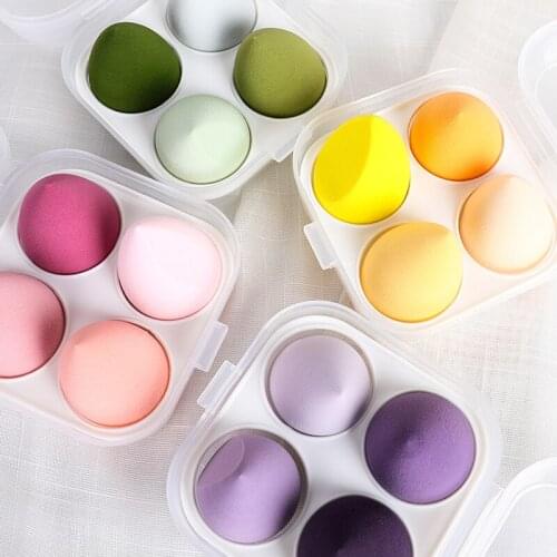 4pcs/Set Foundation Make Up Puff Blender Sponge Cosmetic Powder Egg Shape Puff Waterdrop Beauty Egg 4Colors Non-latex