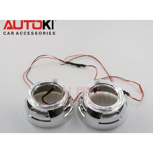 Free Shipping 2pcs 3.0 inches High Temp Resistance Shroud With LED Angel Eyes