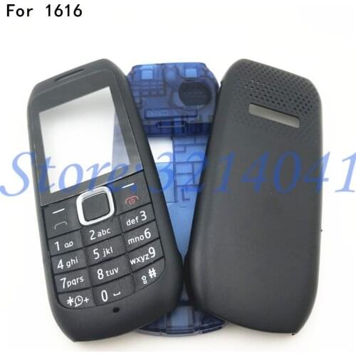 Top Quality Full Housing For Nokia 1616 New Facing Cover+Front Middle Frame cover +Back housing Case+English keypads