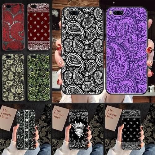 Bandana Pattern Paisley Phone case For Xiaomi Mi Max Note 3 A2 A3 8 9 9T 10 Lite Pro Ultra black 3D back soft prime silicone