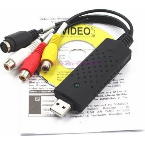By dhl 200pcs USB Video Capture Adapter TV DVD VHS Captura video Card Audio AV for Computer TV Camera USB 2.0 DC60