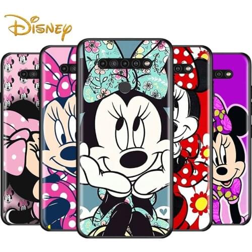 Disney Minnie Mouse Cute for LG G8 G8S G8X V30 V35 V40 V50 V60 ThinQ Q60 K40 K50 K51 K61 K71 K92 K62 Soft Black Phone Case