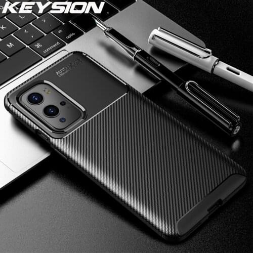 KEYSION Shockproof Phone Case for Oneplus 9 9 Pro 5G Carbon Fiber Texture Silicone Phone back Cover for Oneplus Nord N10 5G N100