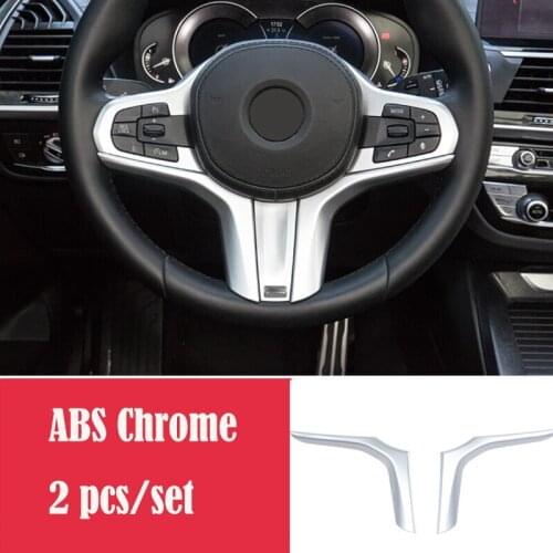ABS Matte Car Styling For BMW X3 G01 X4 G02 2018 2019 Car Steering wheel Button frame Cover Trim accessories 2pcs
