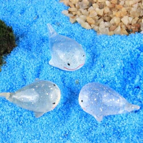 Cute Whale Glitter DIY Miniature Sea Animal Resin Ornament Fish Tank Toys Decoration Home Tabletop Ornaments Crafts