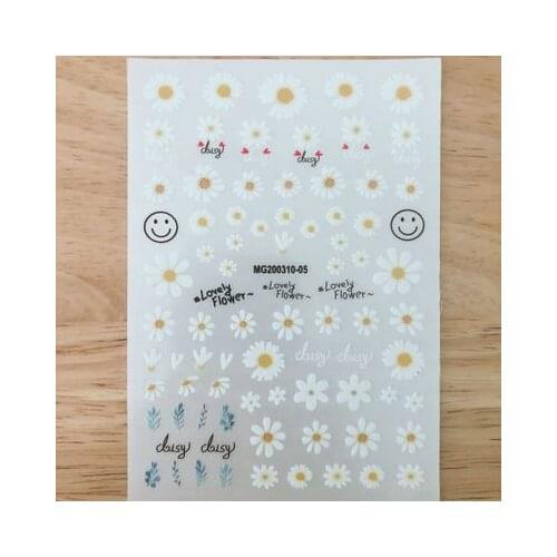 DIY 2020 Fashion New Style Japanese Daisy Traceless Nail Stickers Back Adhesive Nail Sticker Manicure Women Girl Gifts
