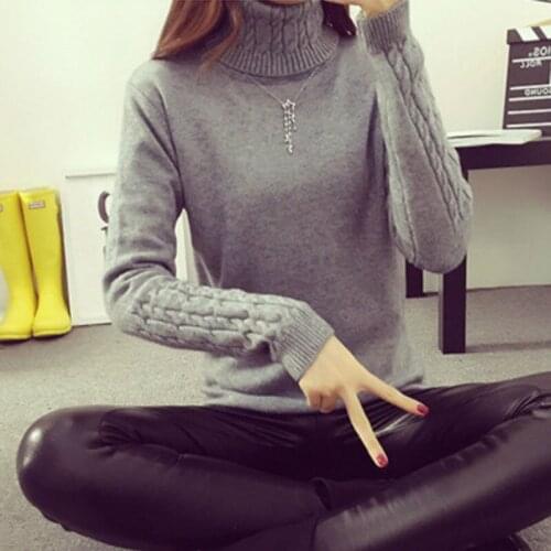 2021 autumn new womens Korean version of the high collar sweater female fashion warm Slim pullover sweater