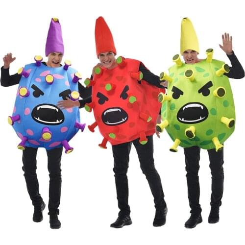 New Halloween Costume Funny Party Clothes Blue Green Red Dragon Fruit Suit Adult Props