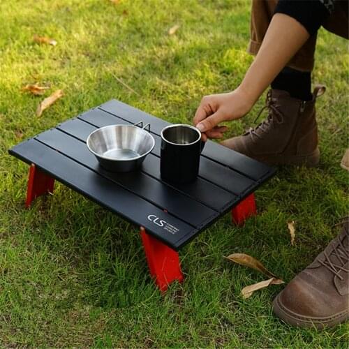 Outdoor Folding Table Camping Backpacking Portable Table with Carry Bag Beach Travel Garden Picnic Desk Aluminum Mini Furniture