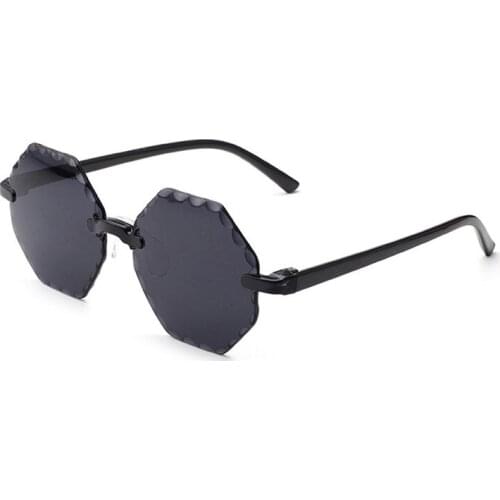 Hexagon Boys Girls Rimless Sunglasses Children Gradient One Piece Gafas Sun Glasses Kids Oculos Eyewear