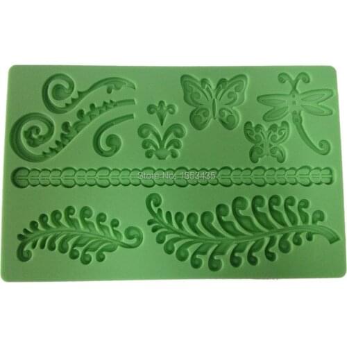 Moldes De Silicona Cocina Fondant Silicone Mold Ferns Wilton Style for Cake Decoration
