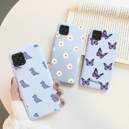 Case For Samsung Galaxy F62 M62 Coques 6.7" Soft TPU Silicone Covers For Samsung F M 62 SM-E625F SM-M625F Flower Dinosaur Bumper