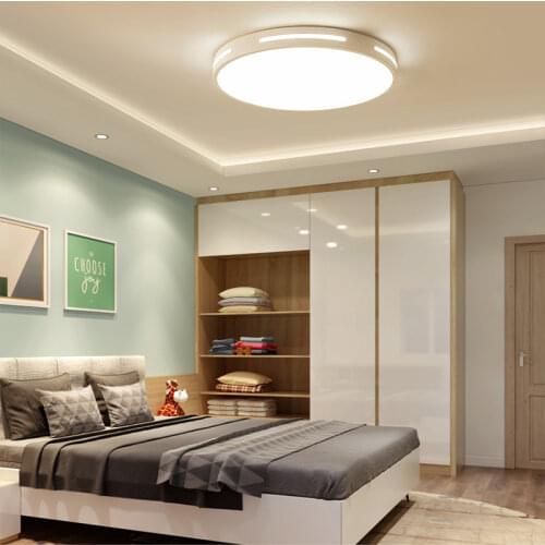Modern white and black LED ceiling lamp metal frame round ultra-thin villa hotel bedroom living room lamp