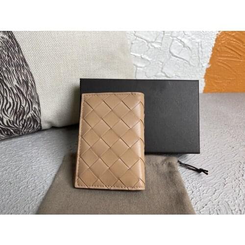 2021 New card holder real leather card bag womens sheepskin woven certificate card case small card bag Fashion Womens Wallet