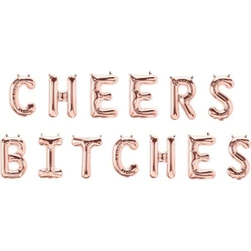 CHEERS BITCHES Bachelorette, Wedding, Bridal Shower Party Balloon Letter Decorations. 16 Inch Balloons Bridal Celebration Decor