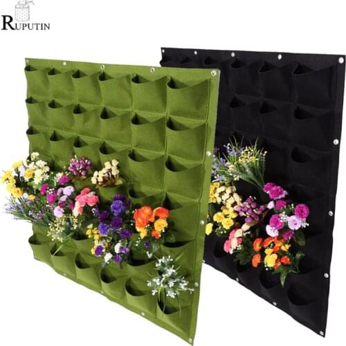 Hanging Green Grow Bag Planter Pockets Vertical Garden Vegetable Flower Living Garden Bag Planter Growing Bags Flowers Supply