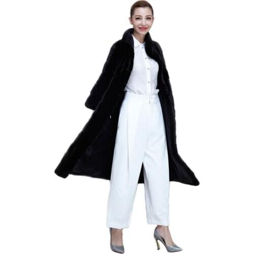 Ladies Faux Fur Coat 2019 winter new rex rabbit fur Long Fur Coat high quality fashion Coat Female Large size Teddy jacket Women