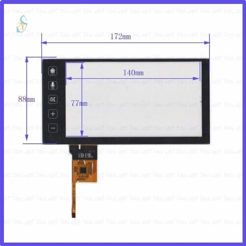ZhiYuSun KDT-6522 6.2inch capacitive touch panel for Car DVD, 172*88 GPS Navigator screen glass