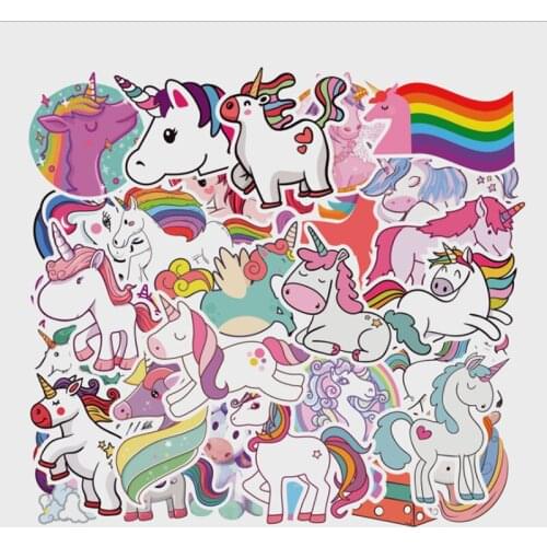 10/30/50Pcs/Set Cartoon unicorn Kawaii Stickers For Chidren Toy Waterproof Sticker to DIY Laptop Bicycle Helmet Car Decals