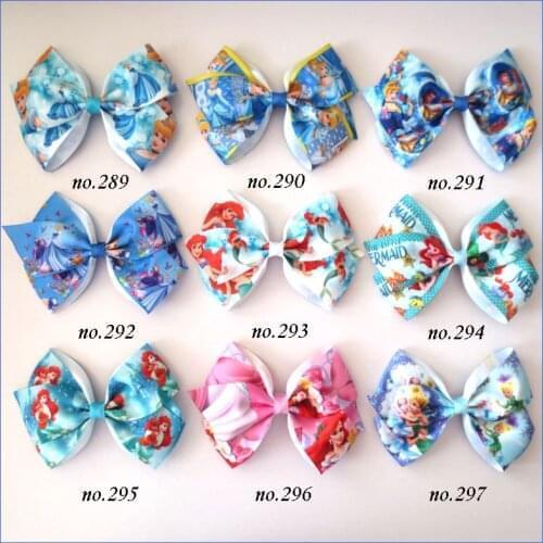 100 Girl 4.5" New Angel Hair Bow Mermaids Fro Cinderella Snow White Princess
