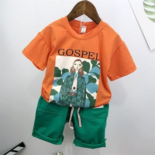 2 3 4 5 6 Y Toddler Boy Clothing Sets Casual Printed Short-sleeved T-shirt Shorts 2pcs 2020 Summer Children Suits Boys Clothes
