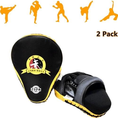 2Pcs Boxing Curved Focus Punching Mitts-Leatherette Training Hand Pads,Ideal for Karate,Muay Thai Kick,Sparring,Dojo,Martial Art