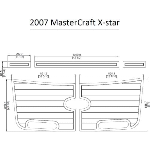 2007 MasterCraft X-STAR Swim Platform Pad Boat EVA Teak Decking 1/4" 6mm