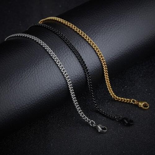 Lot 5pcs in bulk stainless steel Women Mens Fashion Curb Chain Link Necklace 3mm 22.5
