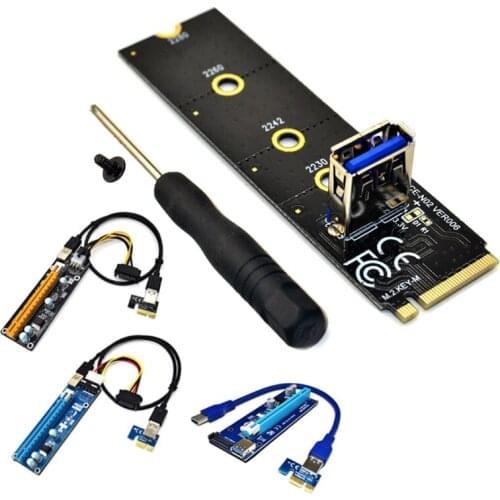 M.2 to PCI E X16 NG-FF Slot Adapter Card Riser Card USB 3.0 Extension Adapter Card For BTC Mining Expansion Riser Card