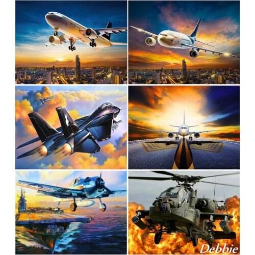5D DIY Diamond Painting Aircraft Decorative Diamond Paintings in Lounge Room Home Wall Decor Personalized Puzzles Gift