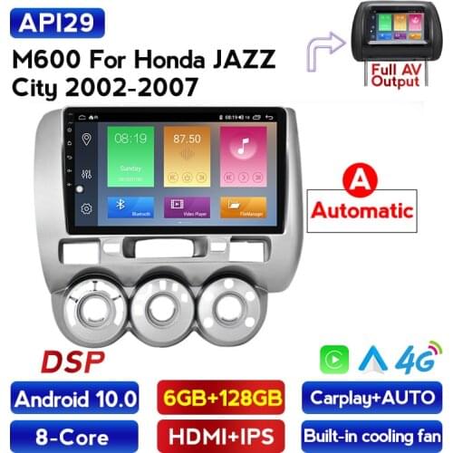 2Din Android 10 4G LTE 128G ROM Car for HONDA JAZZ City 2002 - 2007 Car Radio GPS Navigation WIFI RDS DSP IPS Multimedia Player