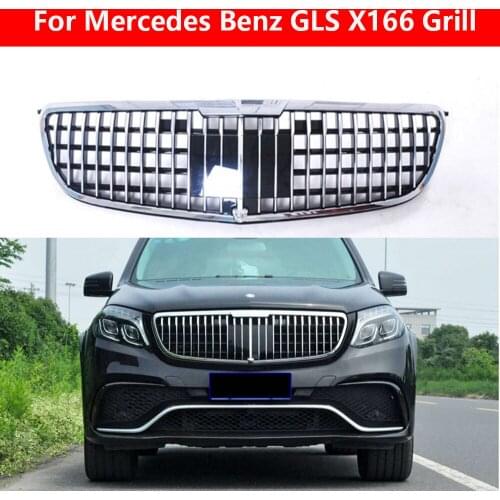 Car Styling Front grille for Mercedes Benz GLS X166 2016-2019 For Maybach Style GT Bumper Auto Front Grille