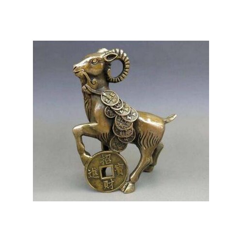 Free shipping Chinese Bronze Horse Standing on the ball with QING Mark Garden Decoration Bronze Buddha Healing statue