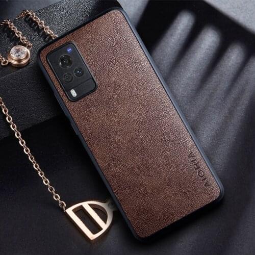 Case for Vivo X60 Pro with Retro business PU leather Skin design ,PC+TPU 2 in 1material phone cover for Vivo x60 case capa