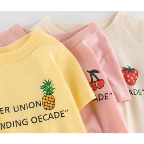 Childrens T-Shirt Children for Girls Kids Shirts Child Baby Toddler 100% cotton sweet Party Tee Tops Clothing Short Tees 8Year