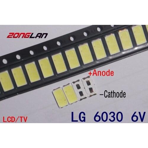 For 2000PCS LG SMD LED 6030 6V 1W Cold White For TV Backlight LED Beads best quality LATHT420M