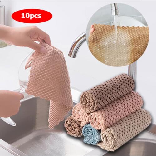 Home Kitchen Towel Super Absorbent Dish Towel Kitchen Tools Multifunctional Wiping Rags Anti-Grease Cleaning Tools