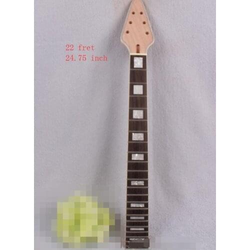 Electric Guitar Neck Replacement Mahogany 22 Fret 24.75 Inch Binding Arrow Head