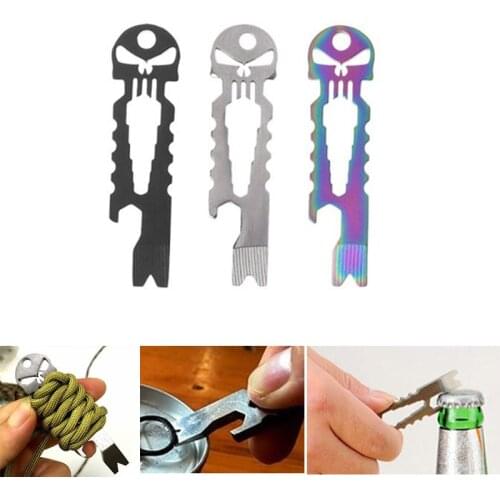 Prybar Pry bar outdoor Opener Skull pocket camp keyring tool gadget Beer Bottle Crowbar multi hike pendant