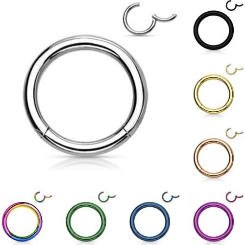 1Piece Surgical Steel Tornito Nose Clicker 16G18G Septum Piercing Clicker Ear Cartilage Pircing Earring Helix Septum Cliker Ring