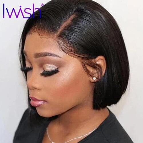 Short Straight Bob 360 Wigs Brazilian Glueless Lace Wig Bone Straight 13X4 Lace Front Wig Remy 4×4 Bob Straight Human Hair Wigs