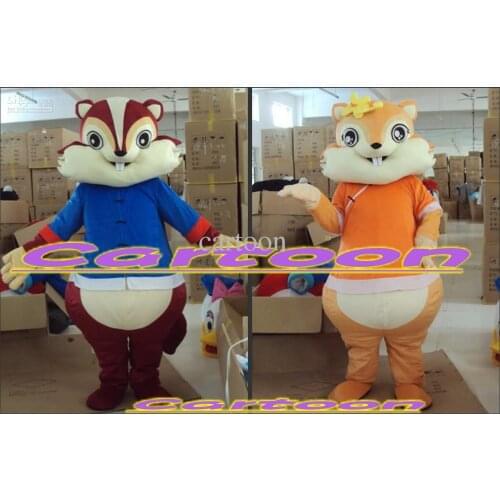 Chipmunk Couple Mascot Costume Suit Cosplay Party Game Dress Outfit Halloween Adult Mascot Costume