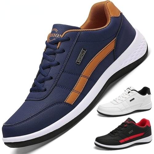 Leather Men Shoes Sneakers Fashion Mens Loafers Shoes Luxury Casual Shoes Breathable Leisure Male Sneakers Men Vulcanized Shoes