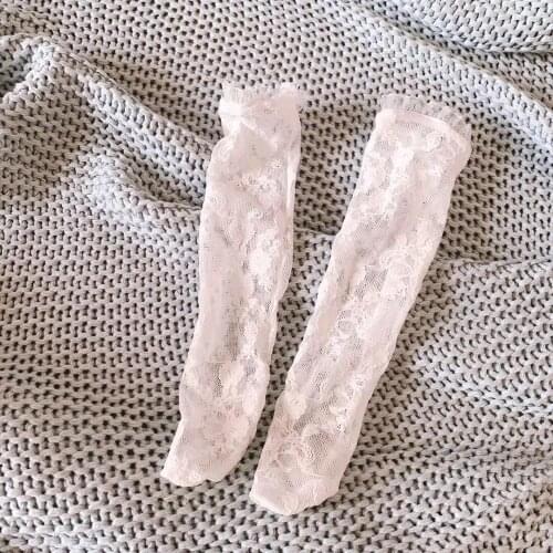 Lace Baby Girls Socks Princess Baby Knee High Wedding Mesh Toddler Girls Socks Ruffle Floral Tights Leg Warmer Socks For Kids