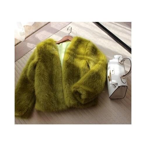 Top brand Style High-end New Fashion Women Faux Fur Coat 18S48 high quality