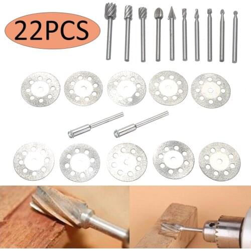 22pcs Tungsten Carbide Metal Cutting Carving Grinding Cutter Burr Tools Set 1/8" Shank Metalworking Milling Polishing Burr Bit