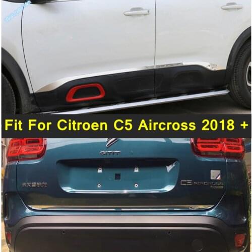 Side Door Molding Body Strip / Rear Tail Trunk Lid Streamer Cover Trim For Citroen C5 Aircross 2018 - 2021 Exterior Accessories
